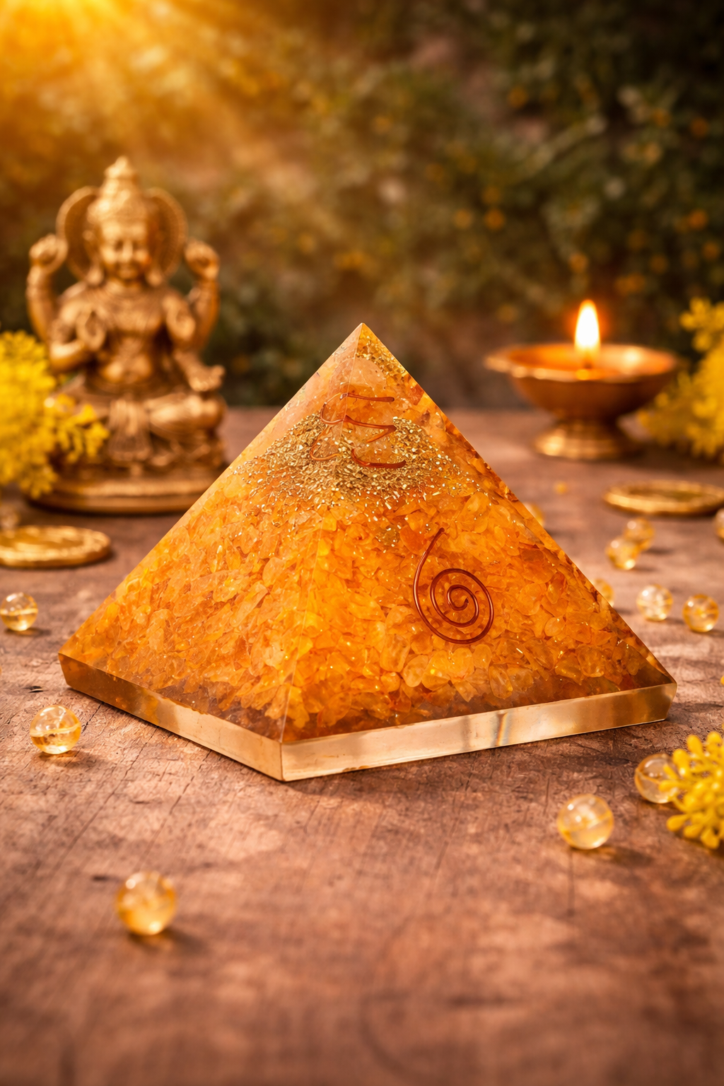 💰✨ Vyapar Vridhi Pyramid (Citrine Crystal) – Business Growth, Wealth & Success Booster