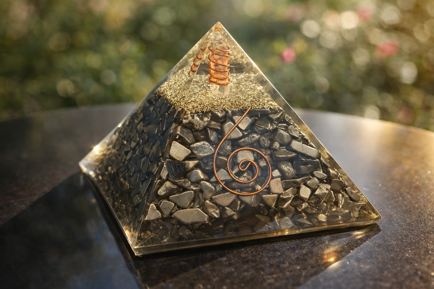 Raw pyrite Dhan attraction pyramid
