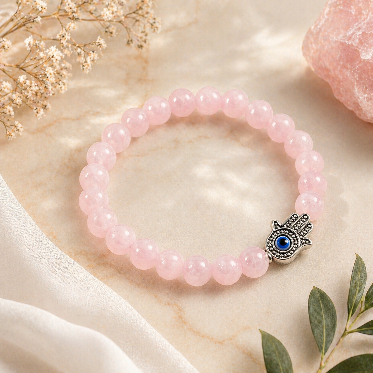 Love Attraction With Nazar Protection Hamsa Bracelet